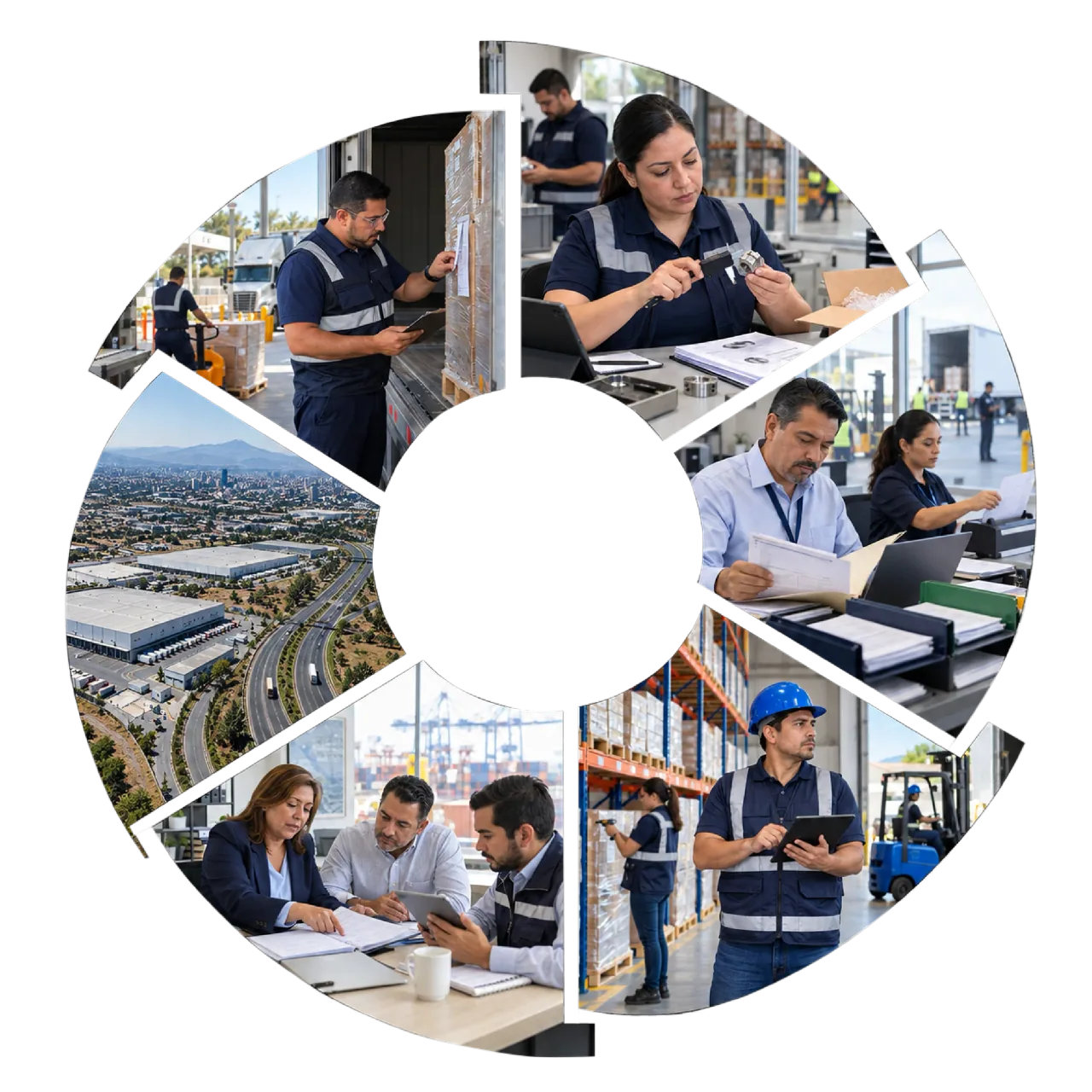 Collage circular de las operaciones de despacho aduanal