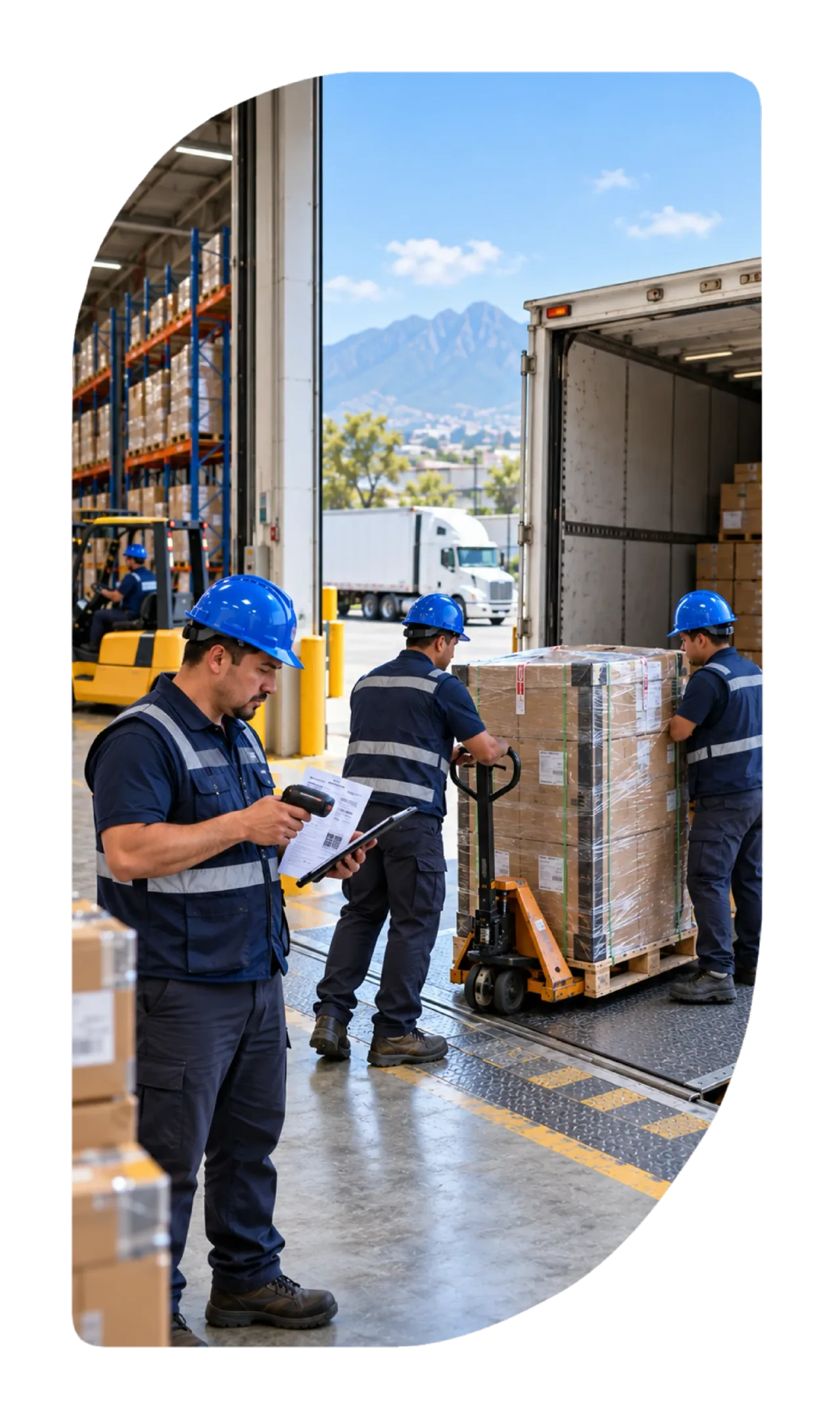Operación de transporte, carga y descarga